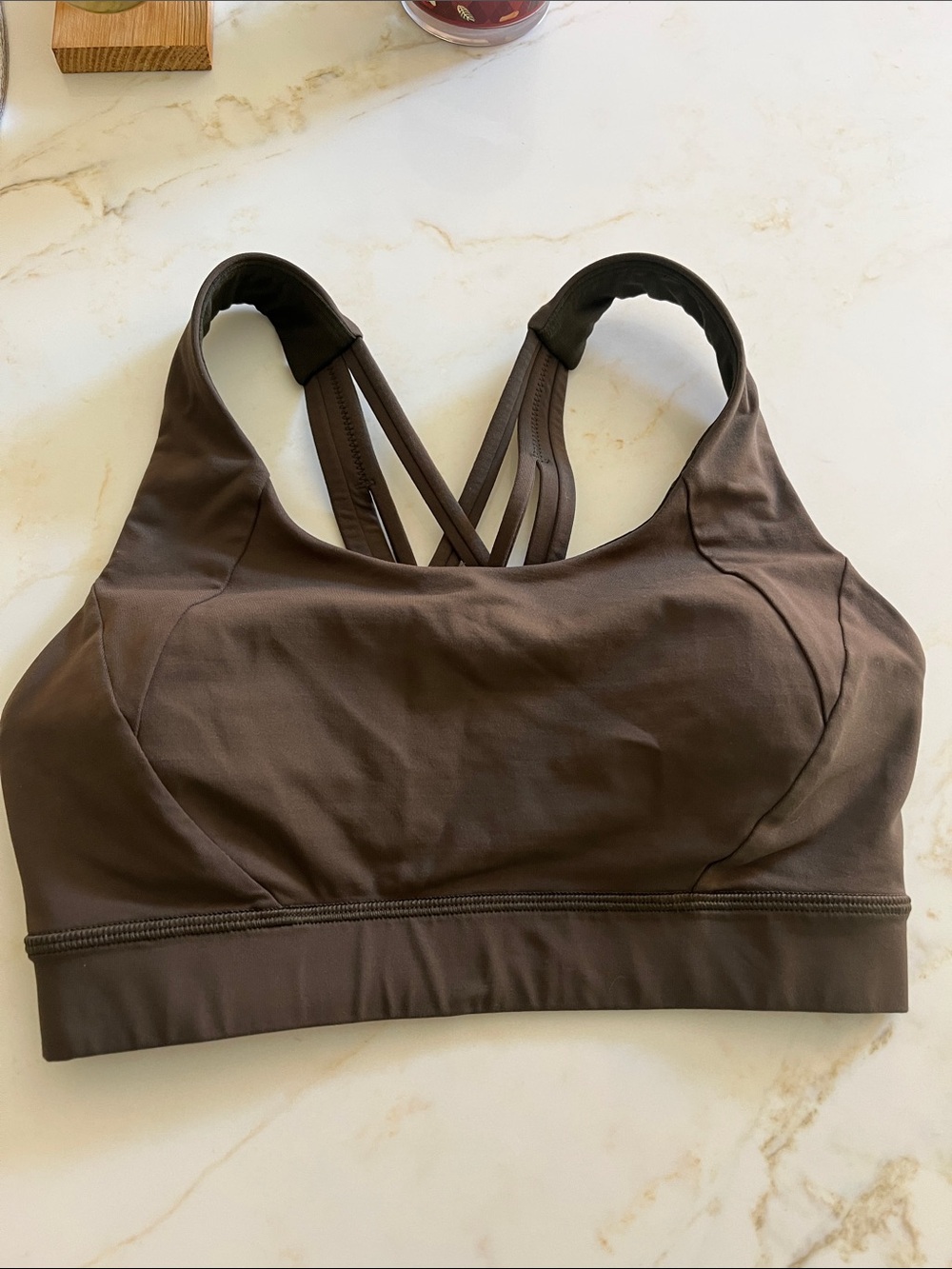 lululemon athletica dark green Strappy-Back Sports Bra